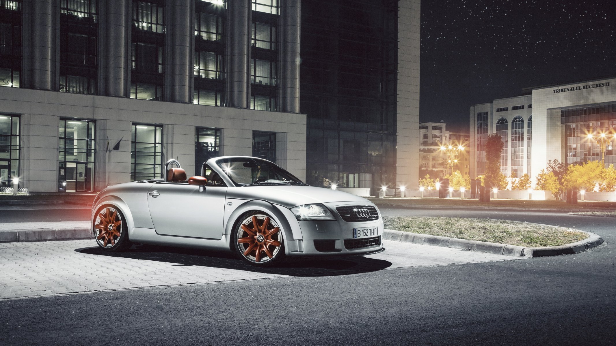 audi tt roadster auto nacht hq hintergrundbilder