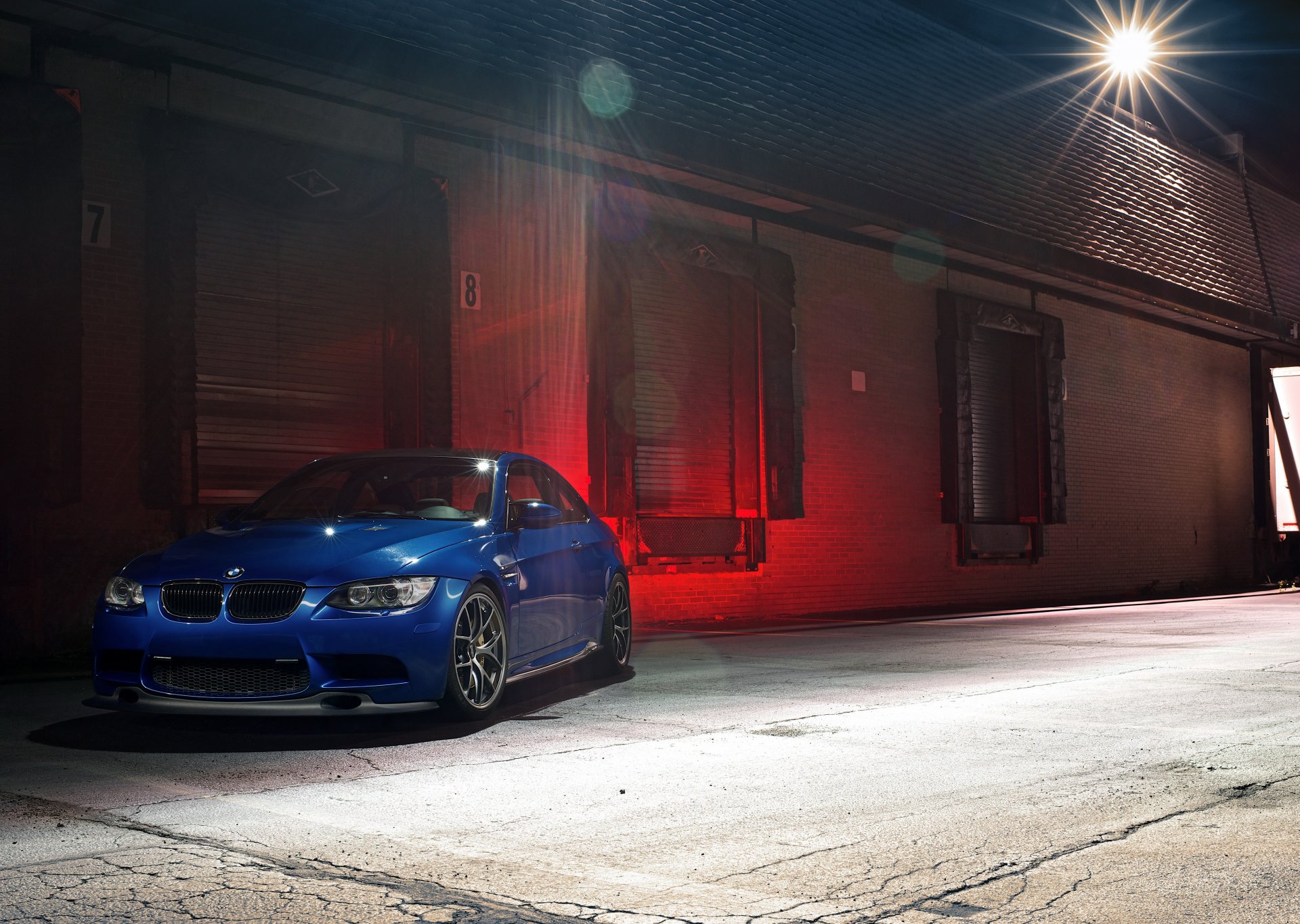 bmw m3 e92 bleu bmw nuit feu arrière lumière