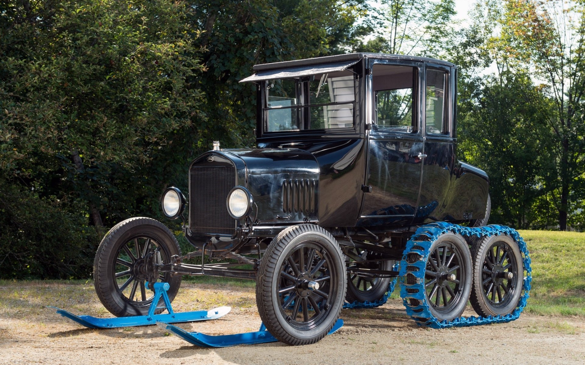 ford model t snow flyer coupe 1925 front retro