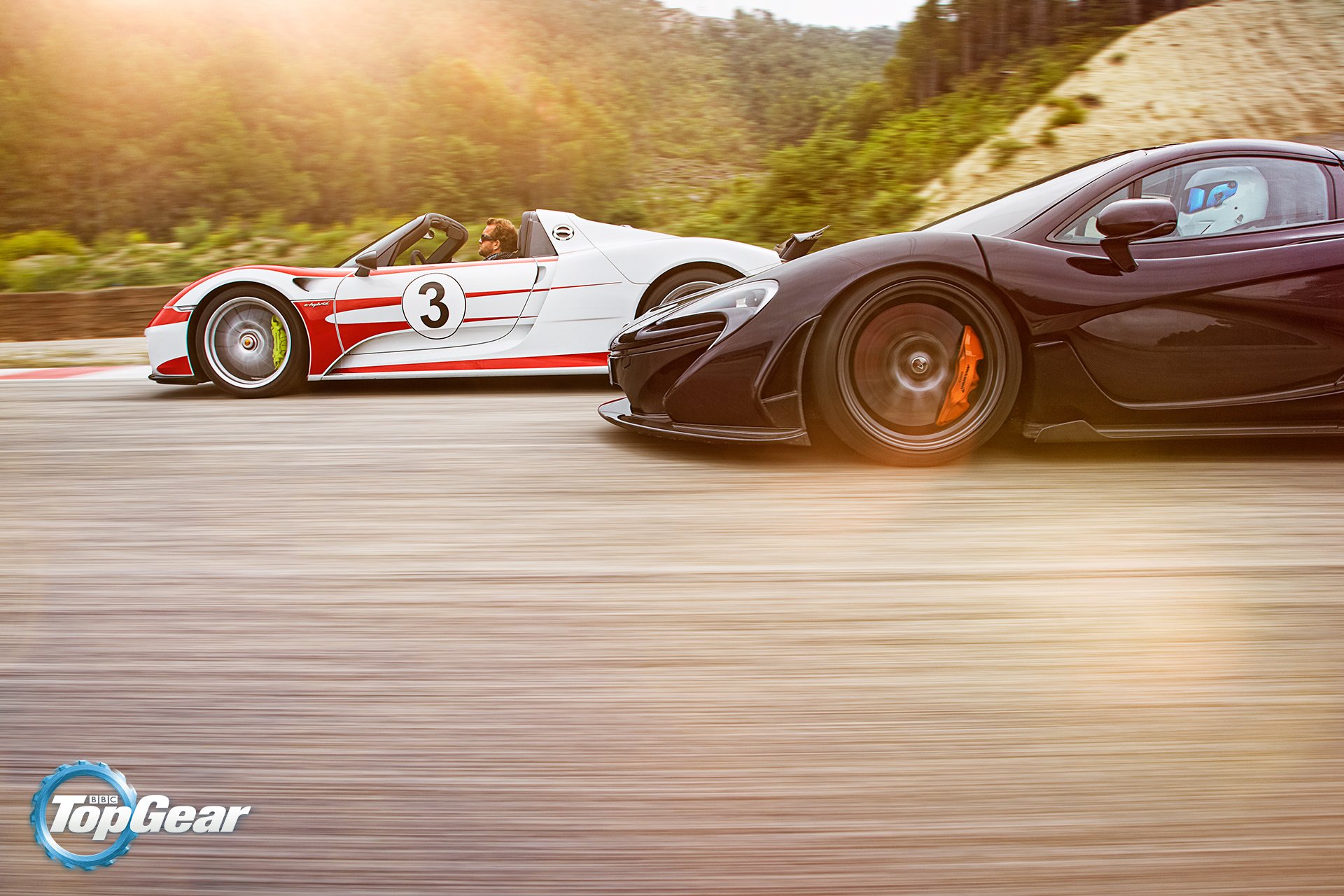 mclaren p1 porsche araignée vitesse soleil supercars top gear