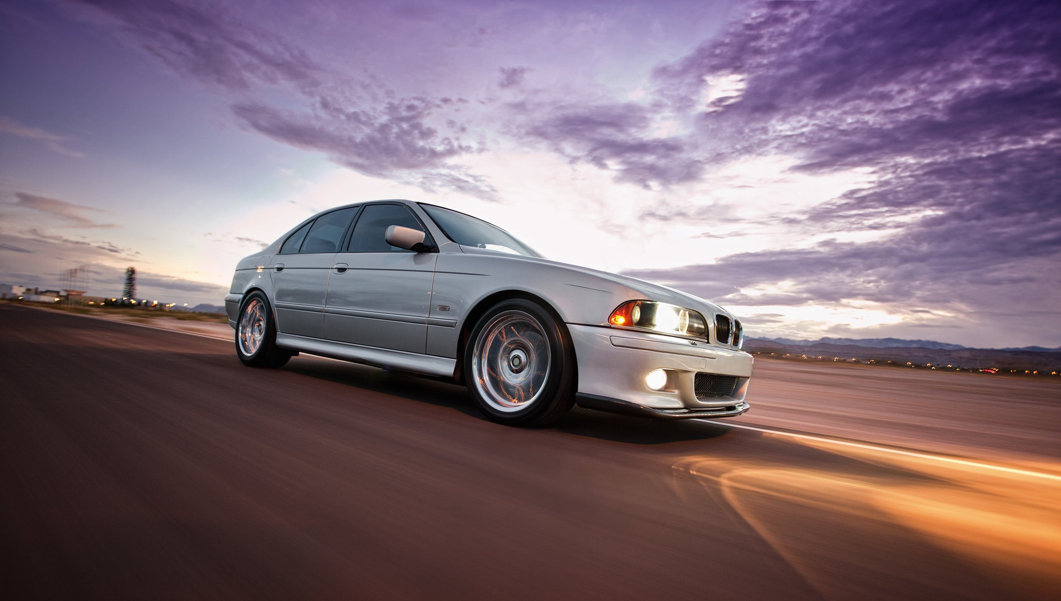 bmw e39 5 serie bmw five angel eyes argento luce fari