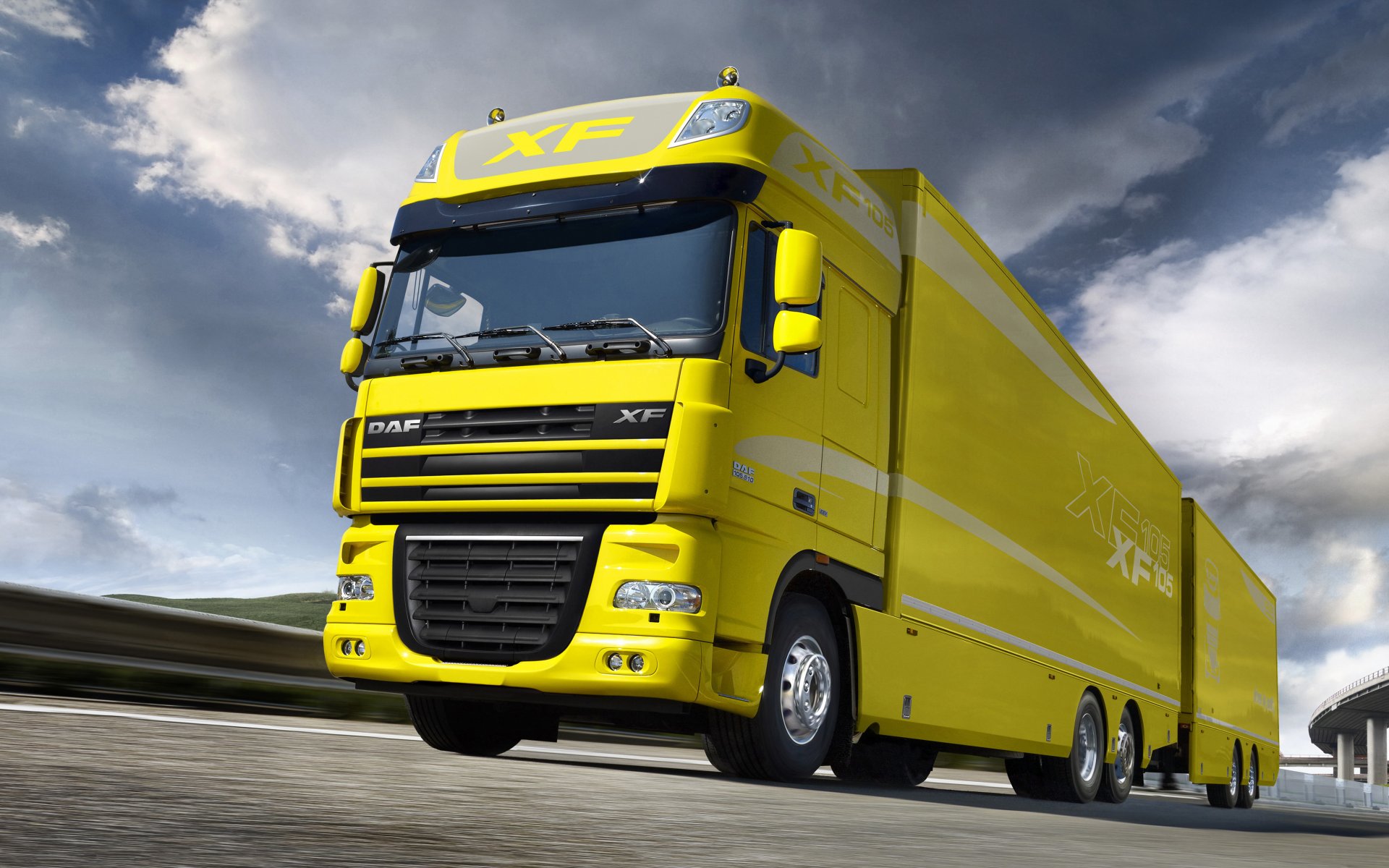 daf xf camión amarillo daf ixef remolque