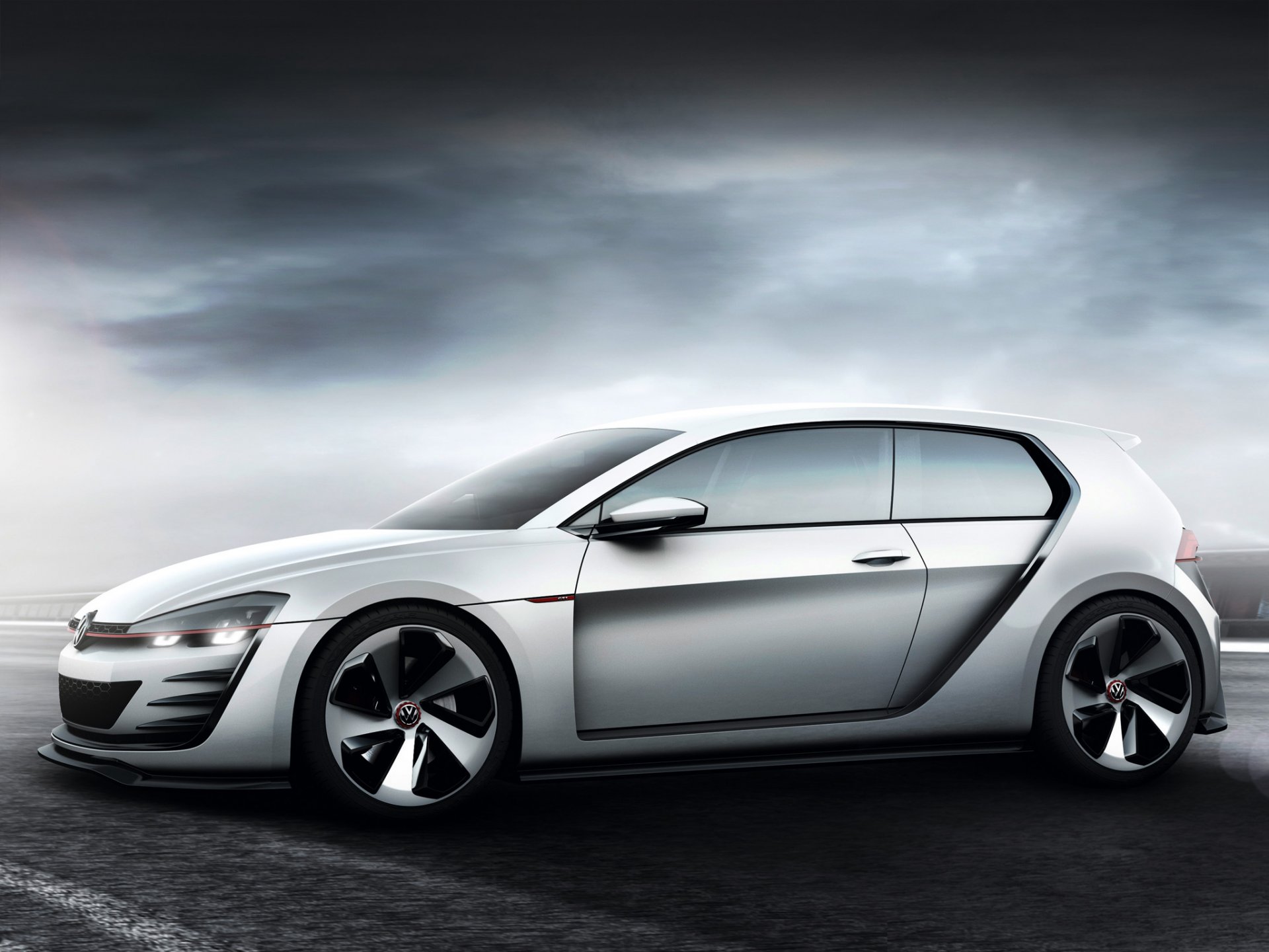 volkswagen golf design vision gti concept vehicles sky background