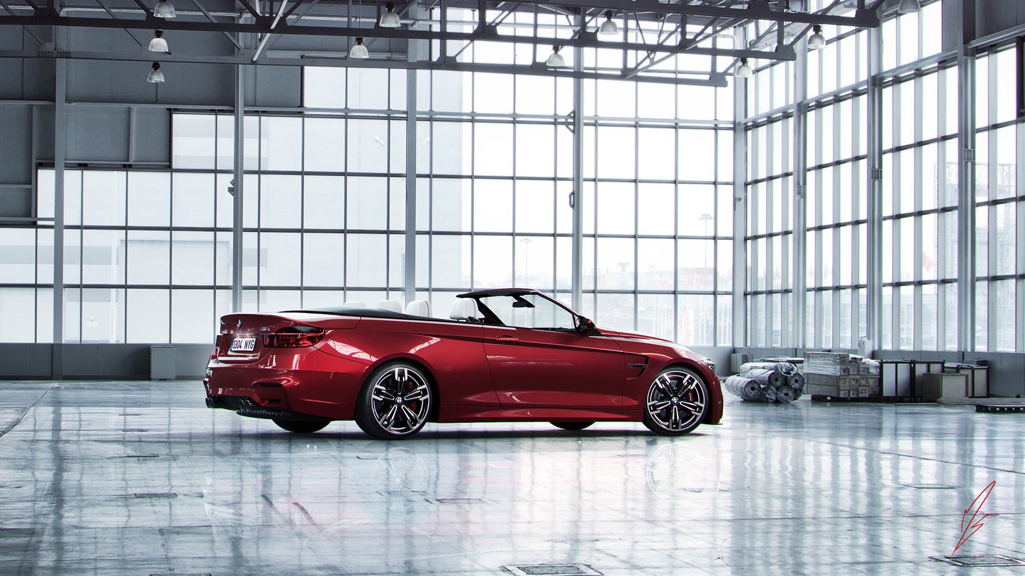 bmw m4 car red bmw convertible render hangar