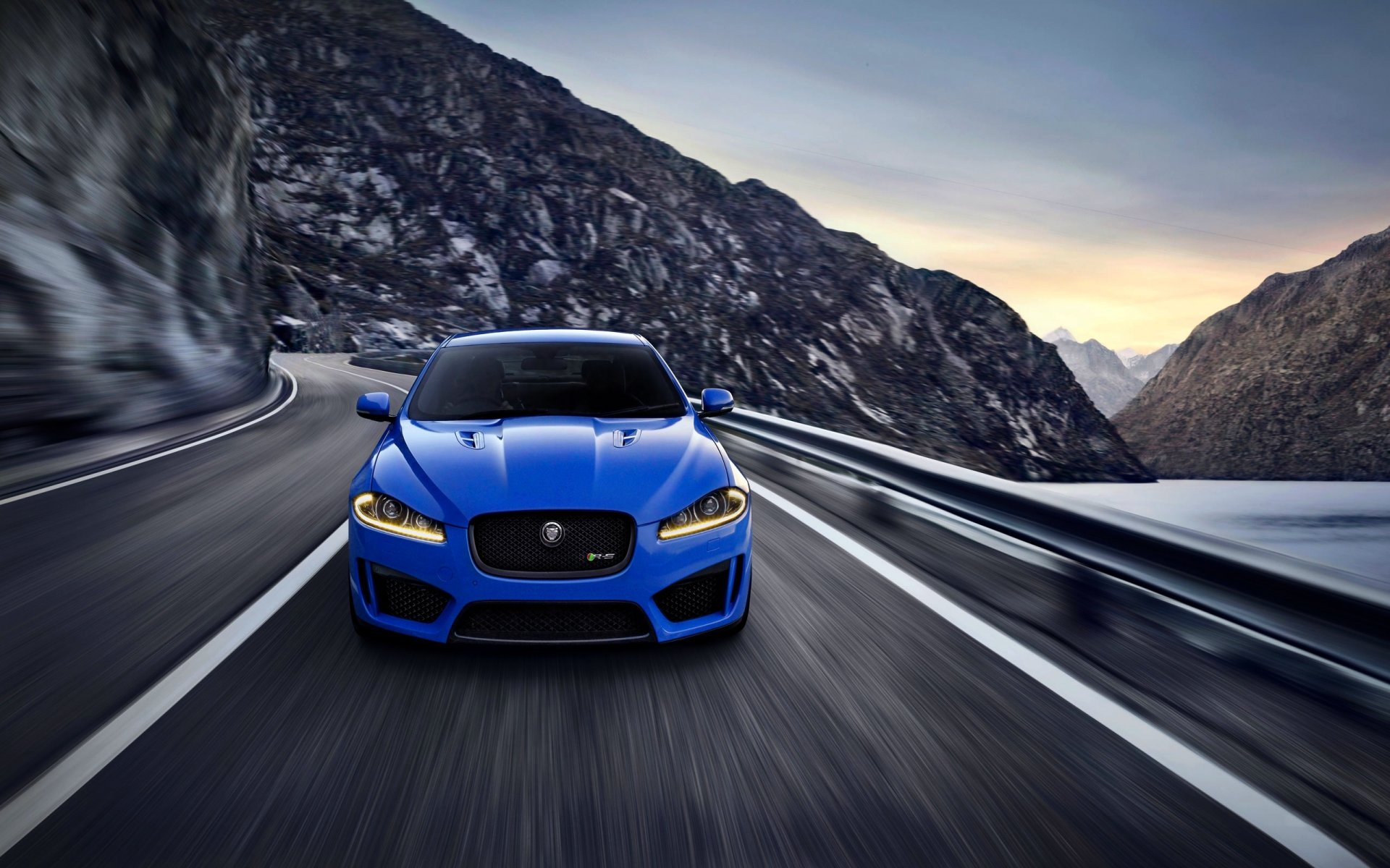 jaguar xfr-s авто синий седан капот фары