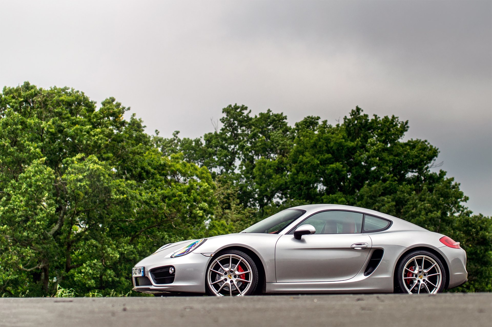 porsche cayman s plata árboles