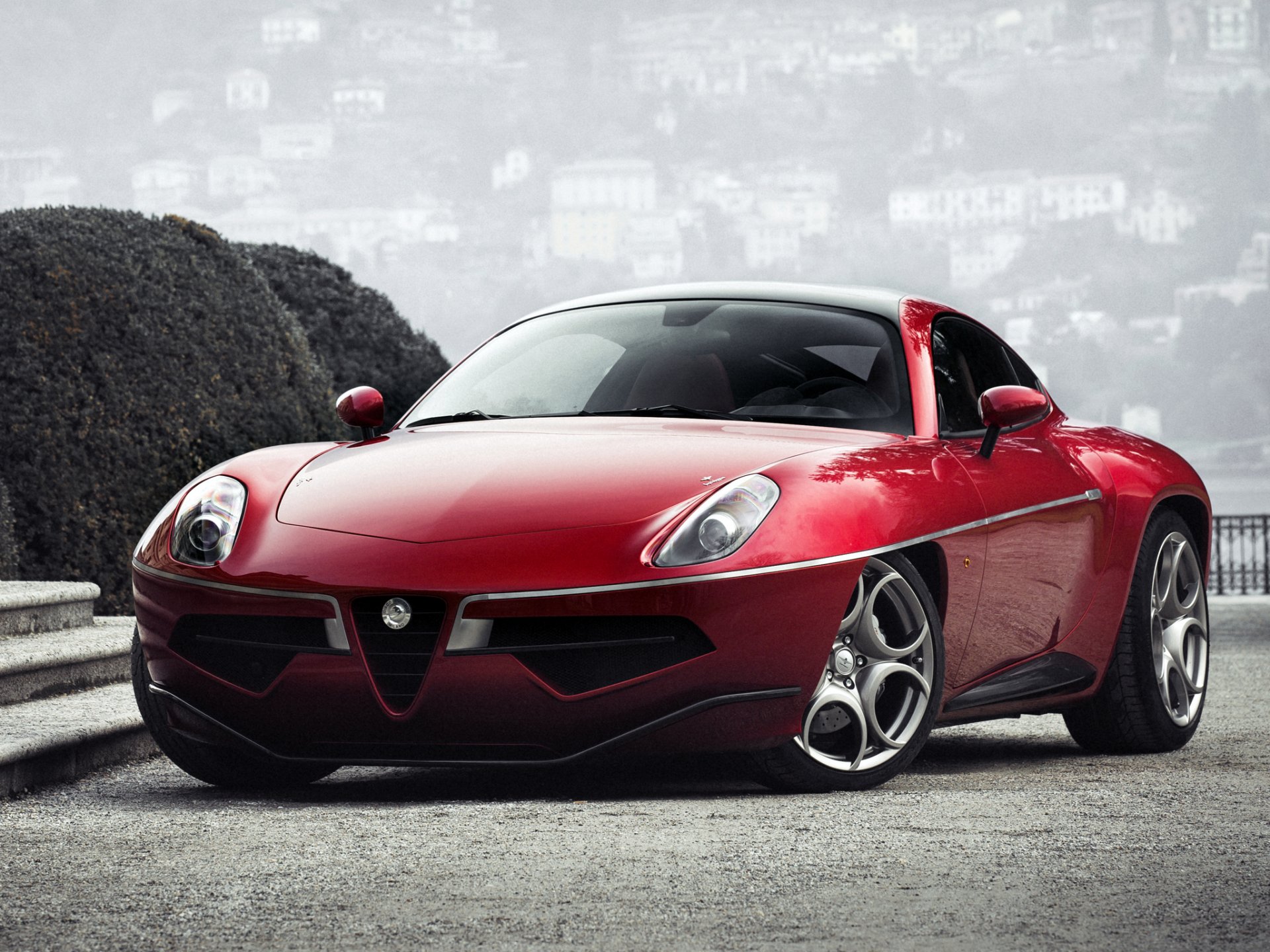 turismo alfa romeo disco volante auto anteriore fari rosso