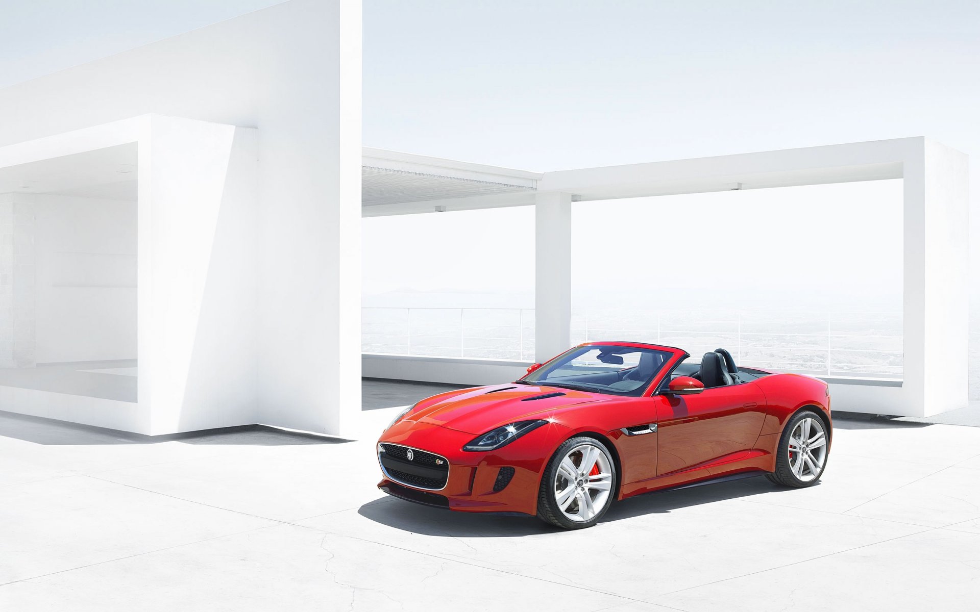 jaguar f-type ftype auto czerwony kabriolet samochód sportowy przód