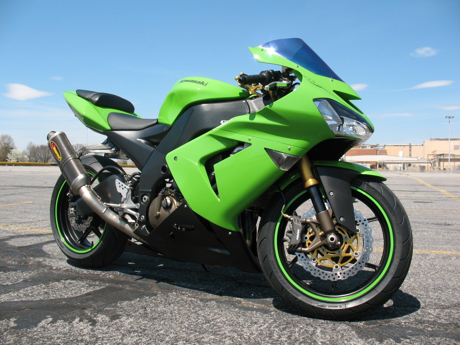 kawasaki ninja zx-10r 2004 moto moto sportbike pilota verde