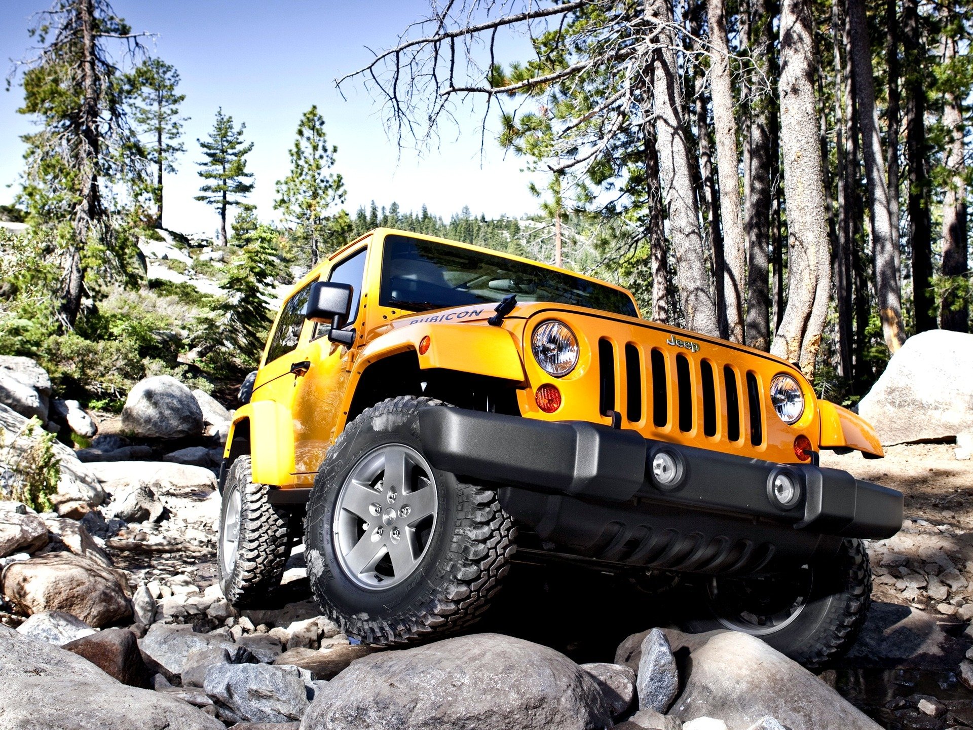 coche papel pintado amarillo jeep wrangler papel pintado jeep wrangler rubicon suv piedras frente