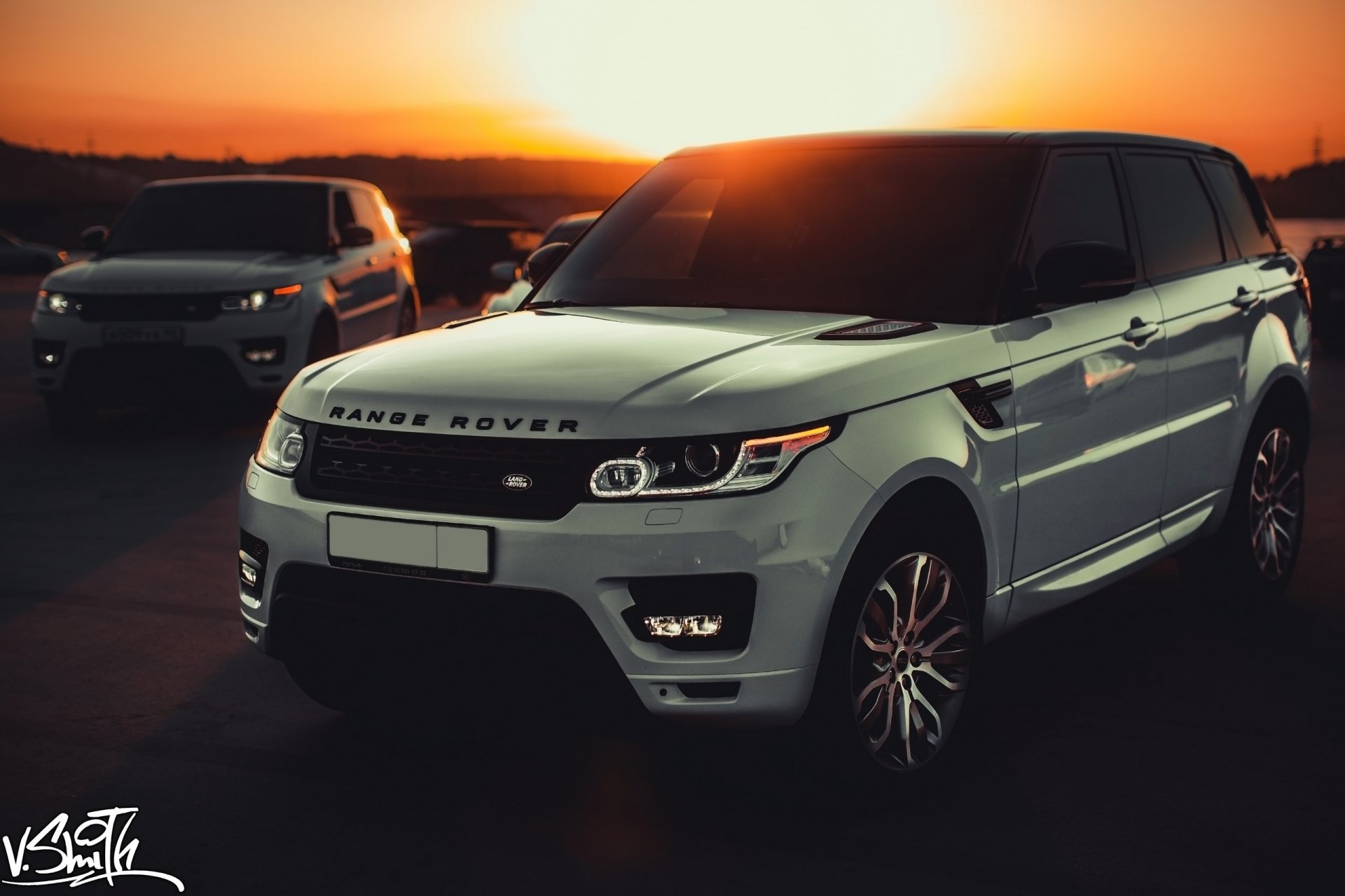 land rover range rover deporte auto coche puesta de sol vladimir smith