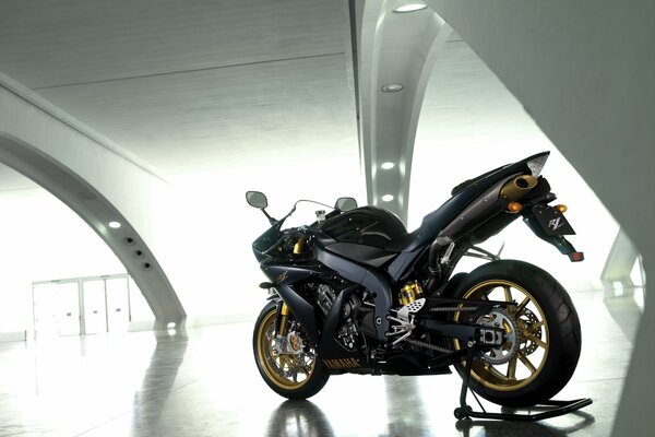 Exclusive black and yellow motorcycle