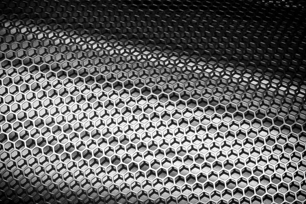 Gray grid background. Honeycomb texture