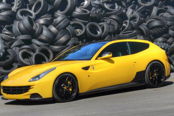 Futuristic Ferrari auto tires