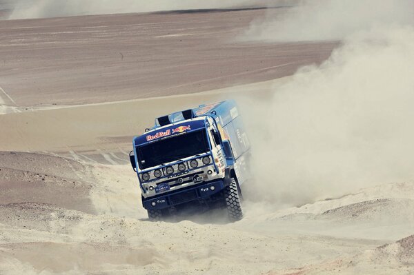 The KAMAZ truck is suitable for racing in the sands of Dakar