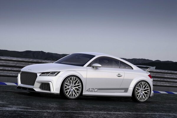 Sporty audi tt on a sports track