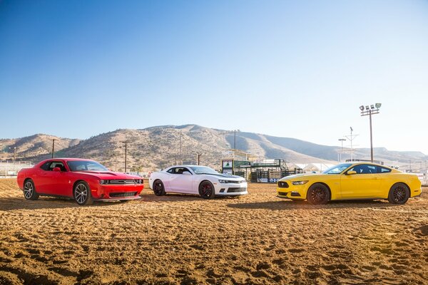 Muscle Caryphon Wüste Sand Chevrolet Camaro Ford Mustang Dodge Challenger