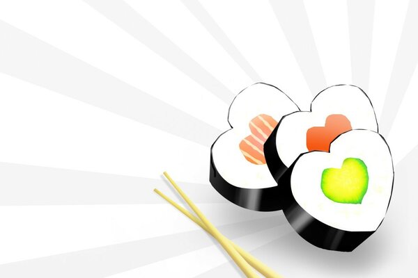 Sushi en forme de coeur