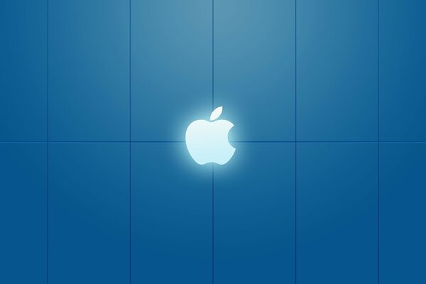 Icono de Apple sobre fondo azul