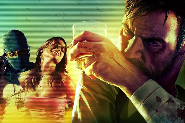 Max payne 3 the main character with a girl