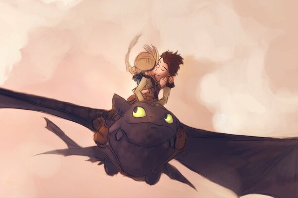 Cute picture of a flying dragon