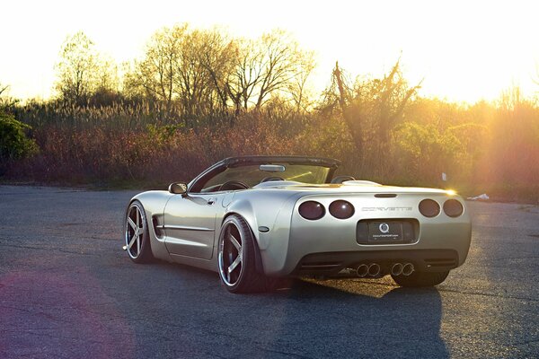 Getuntes Cabrio freut sich über einen sonnigen Tag