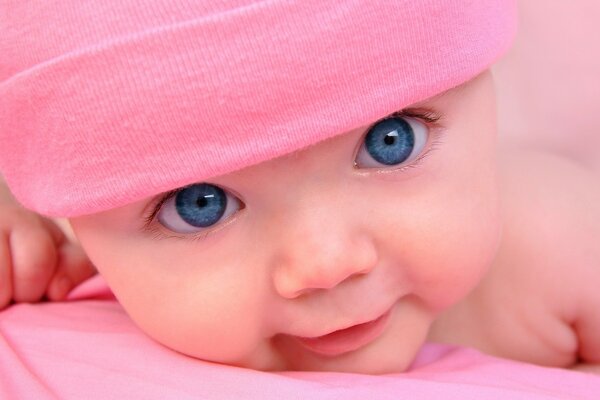 A child with big blue eyes