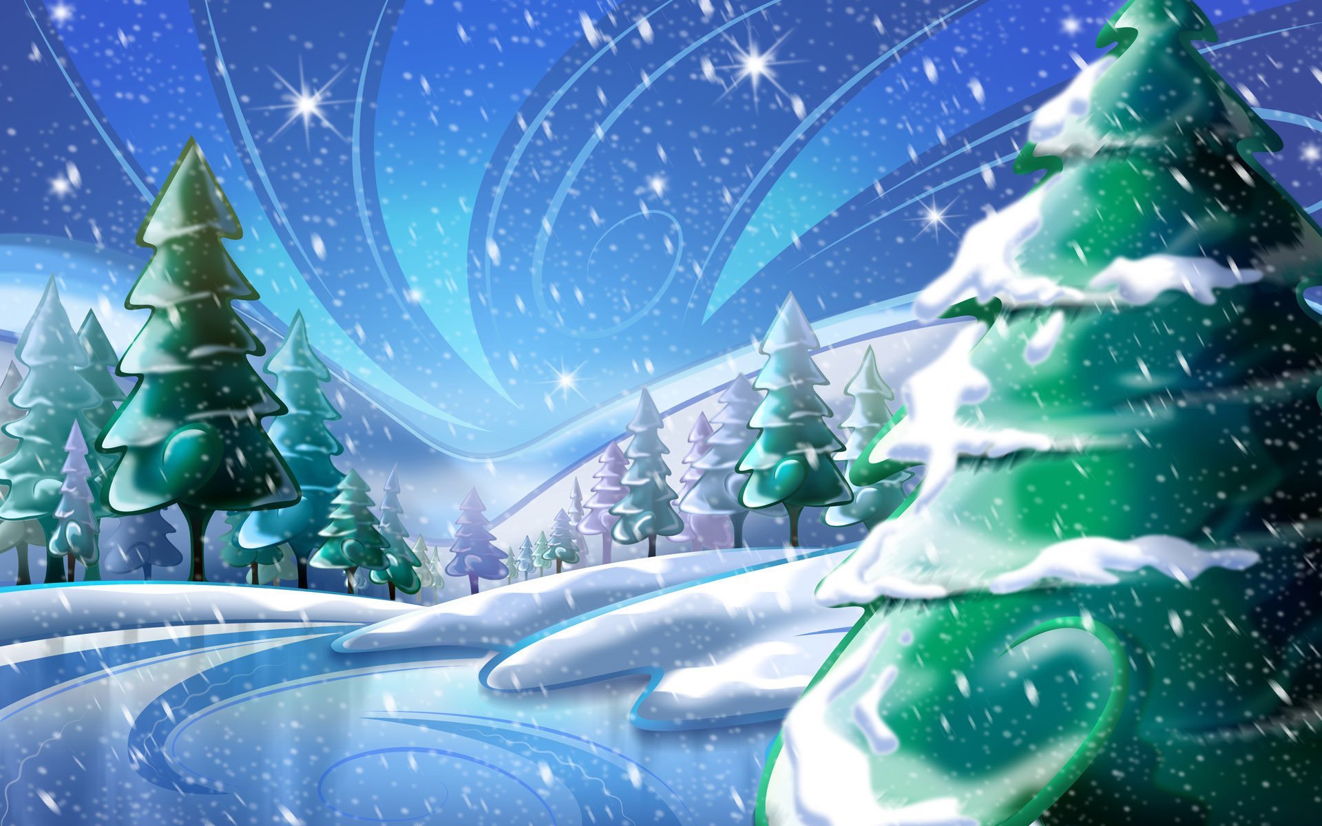 neues jahr zeichnung schnee weihnachtsbaum