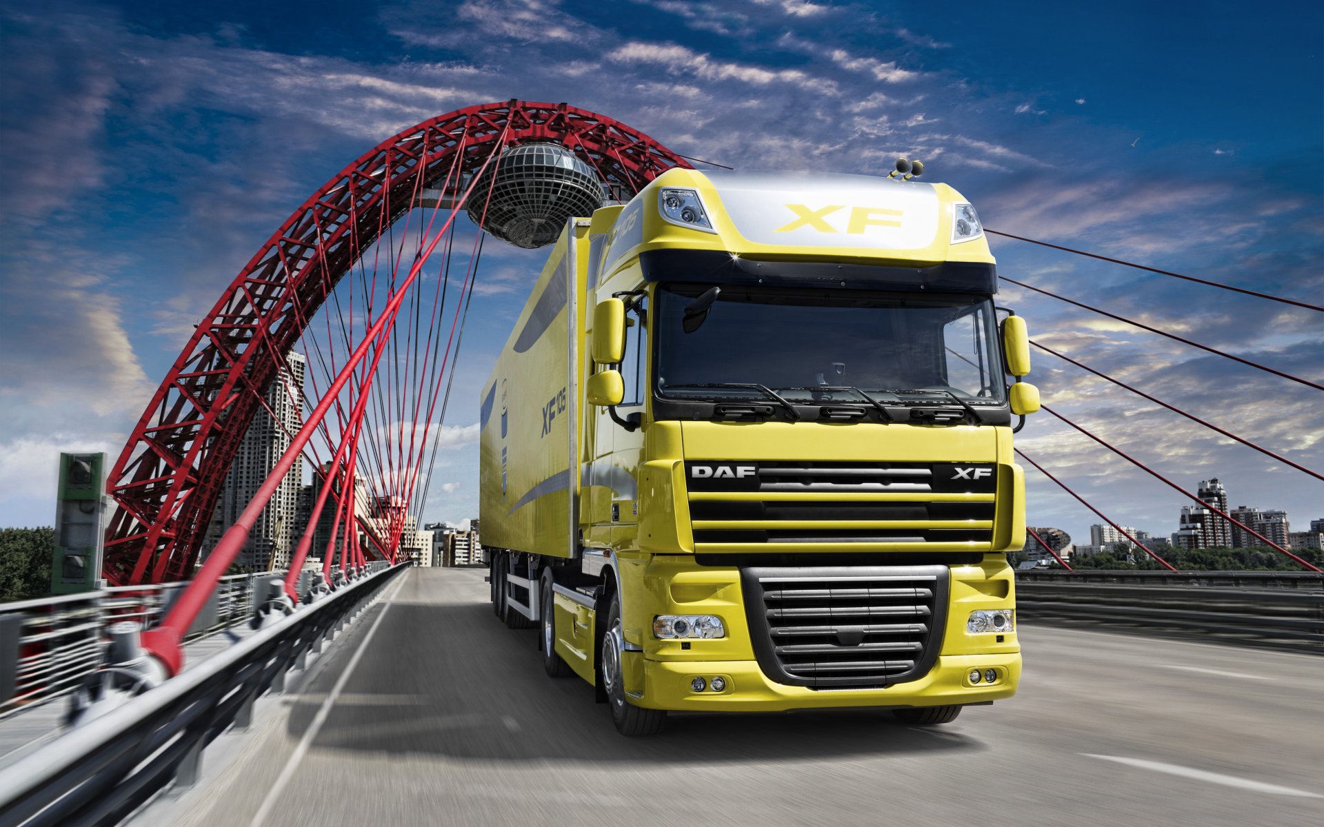 daf xf105 ciężarówka tapety daf iksef ciągnik naczepa most