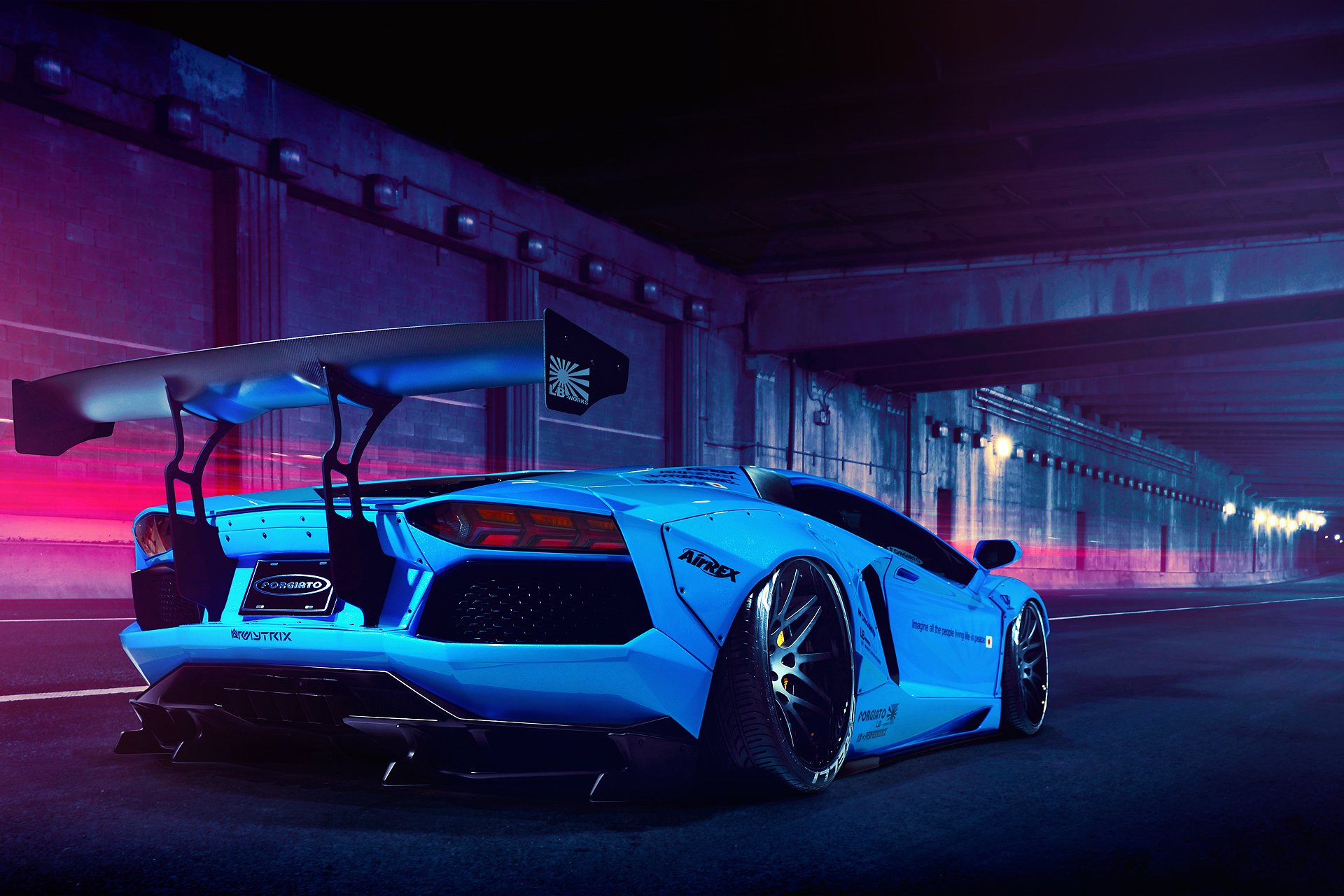 lamborghini aventador lp700-4 freiheit zu fuß blau