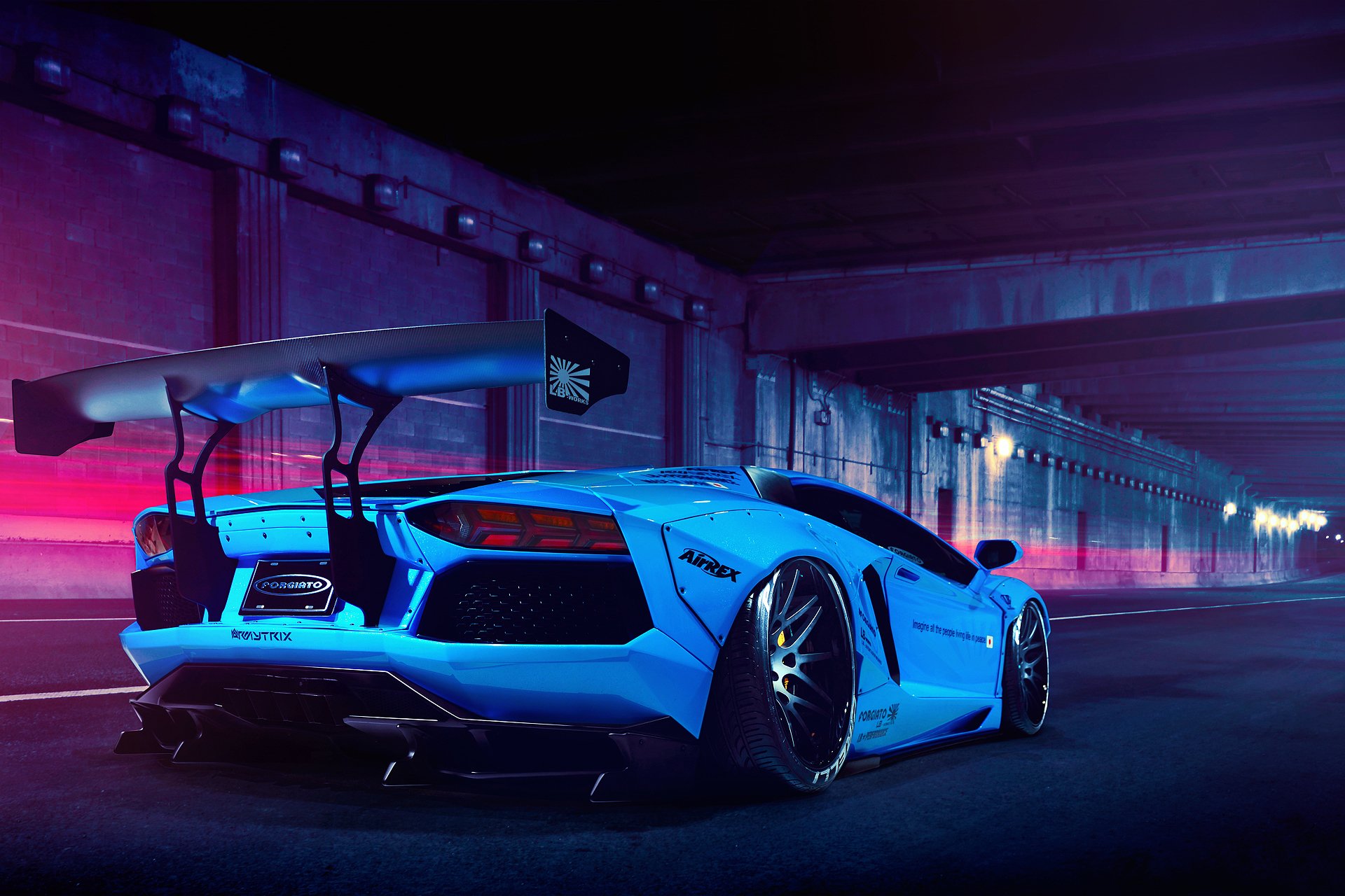 lamborghini aventador lp700-4 freedom walk bleu