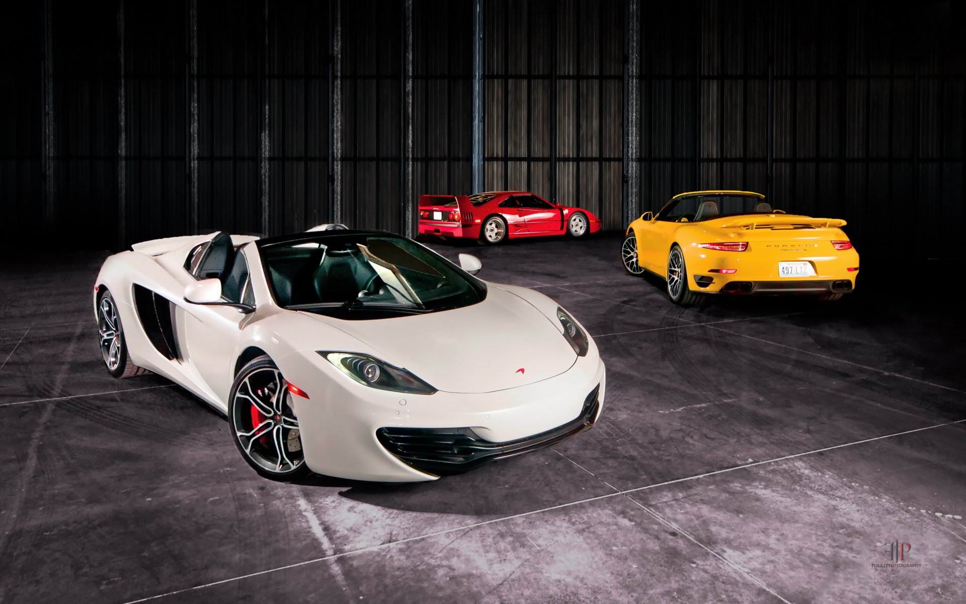 mclaren mp4-12c araignée ferrari f40 porsche 991 turbo s cabriolet