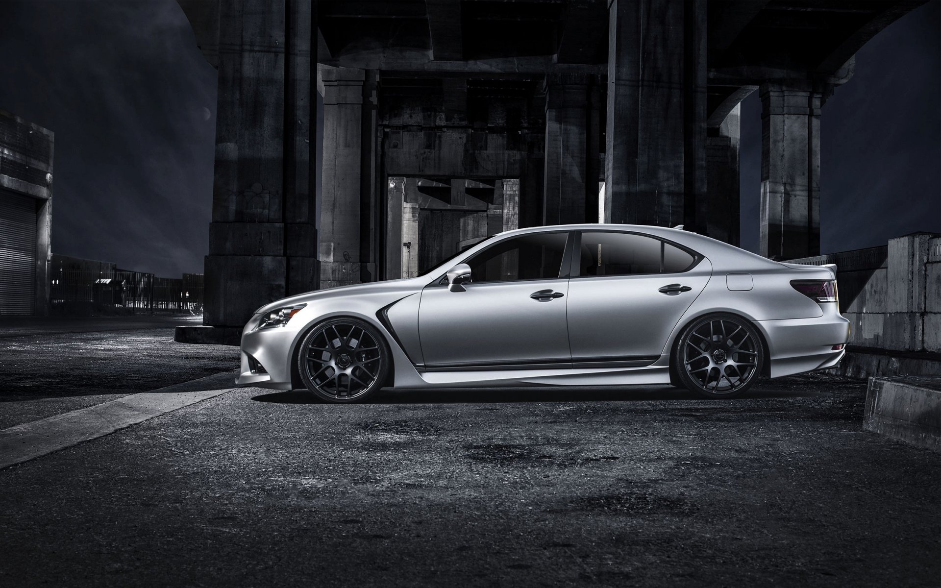 lexus ls 460 f-sport пять ах авто тюнинг вид сбоку седан матовый серый