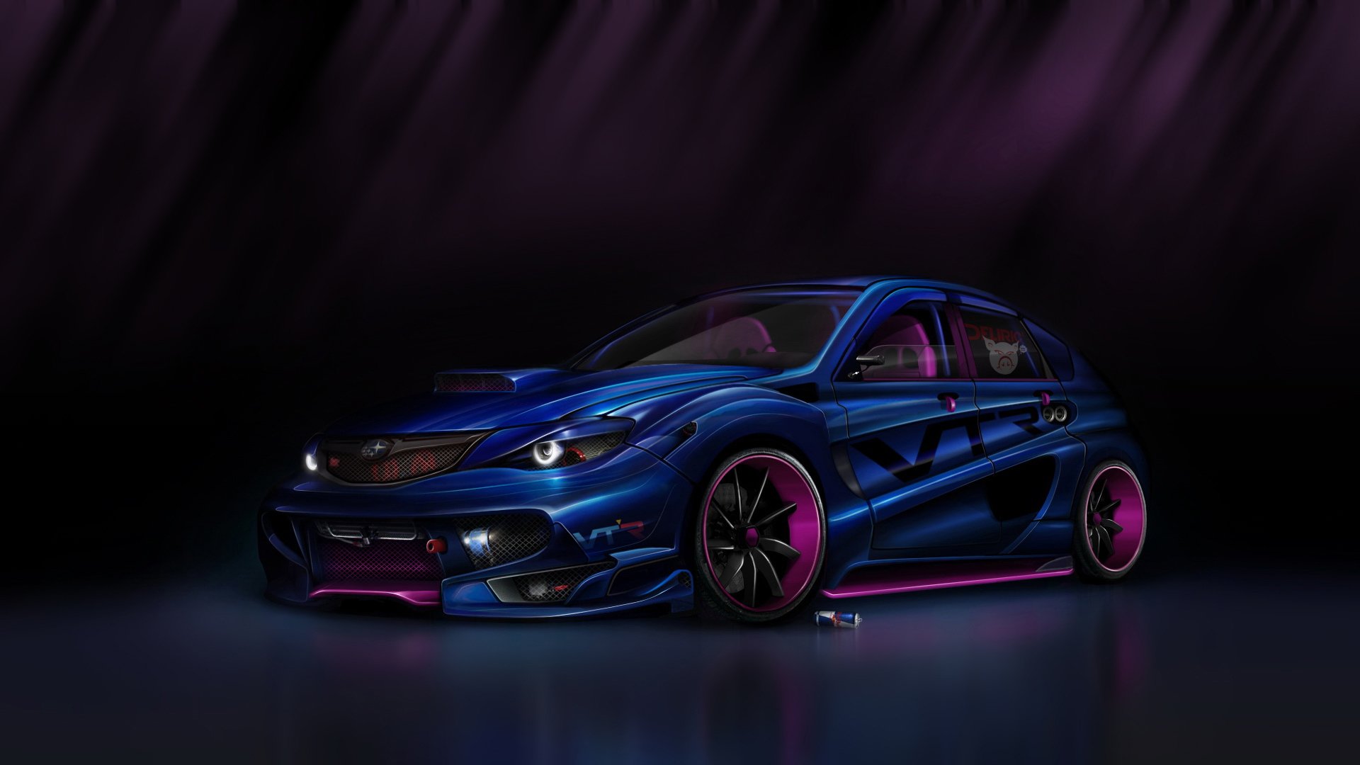 ubaru impreza samochód tuning rysunek