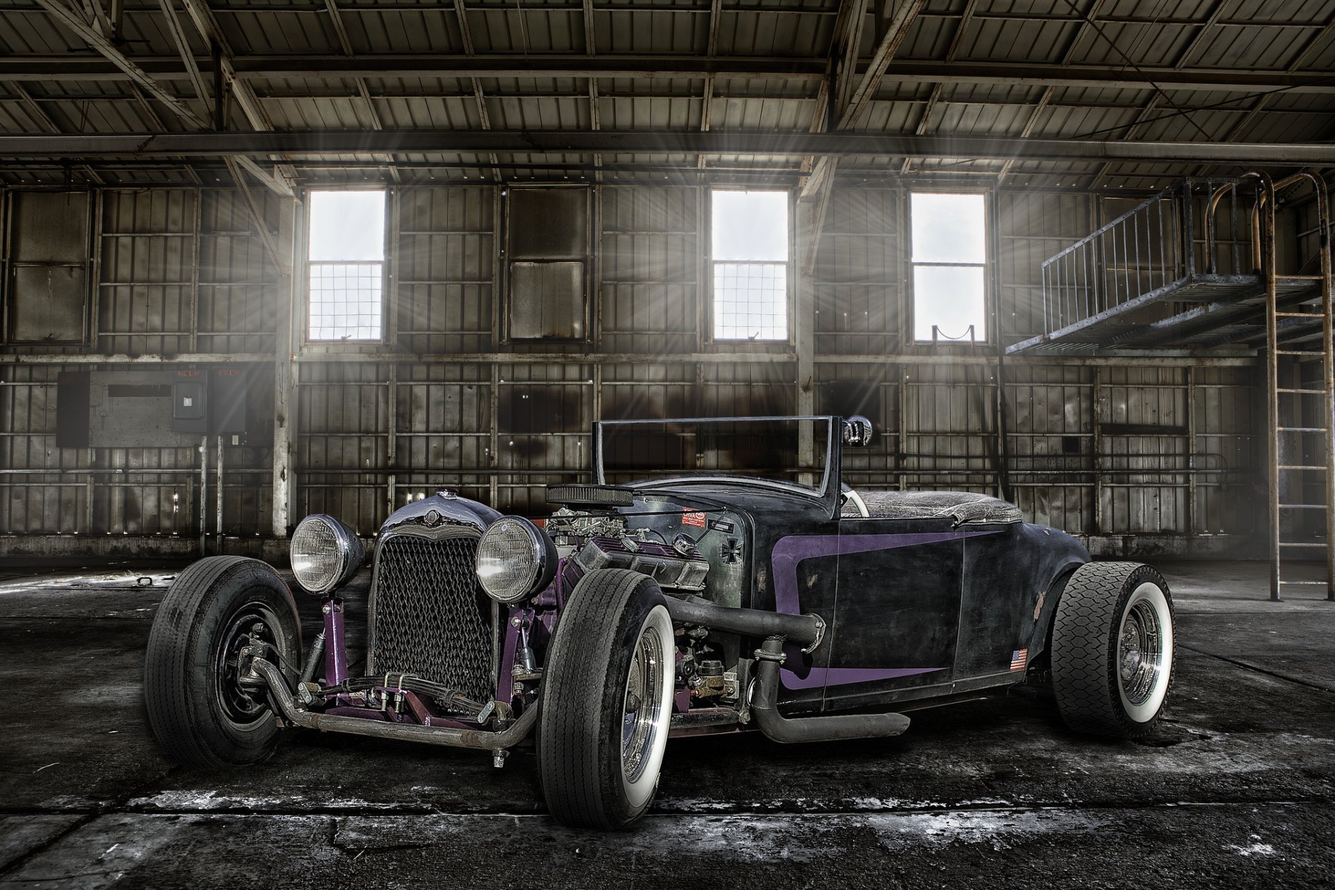 hot rod voiture classique classique rétro avant hangar