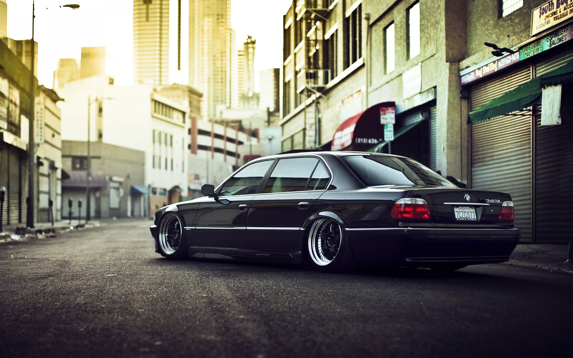 bmw 740il e38 автомобиль бмв семёрка улица