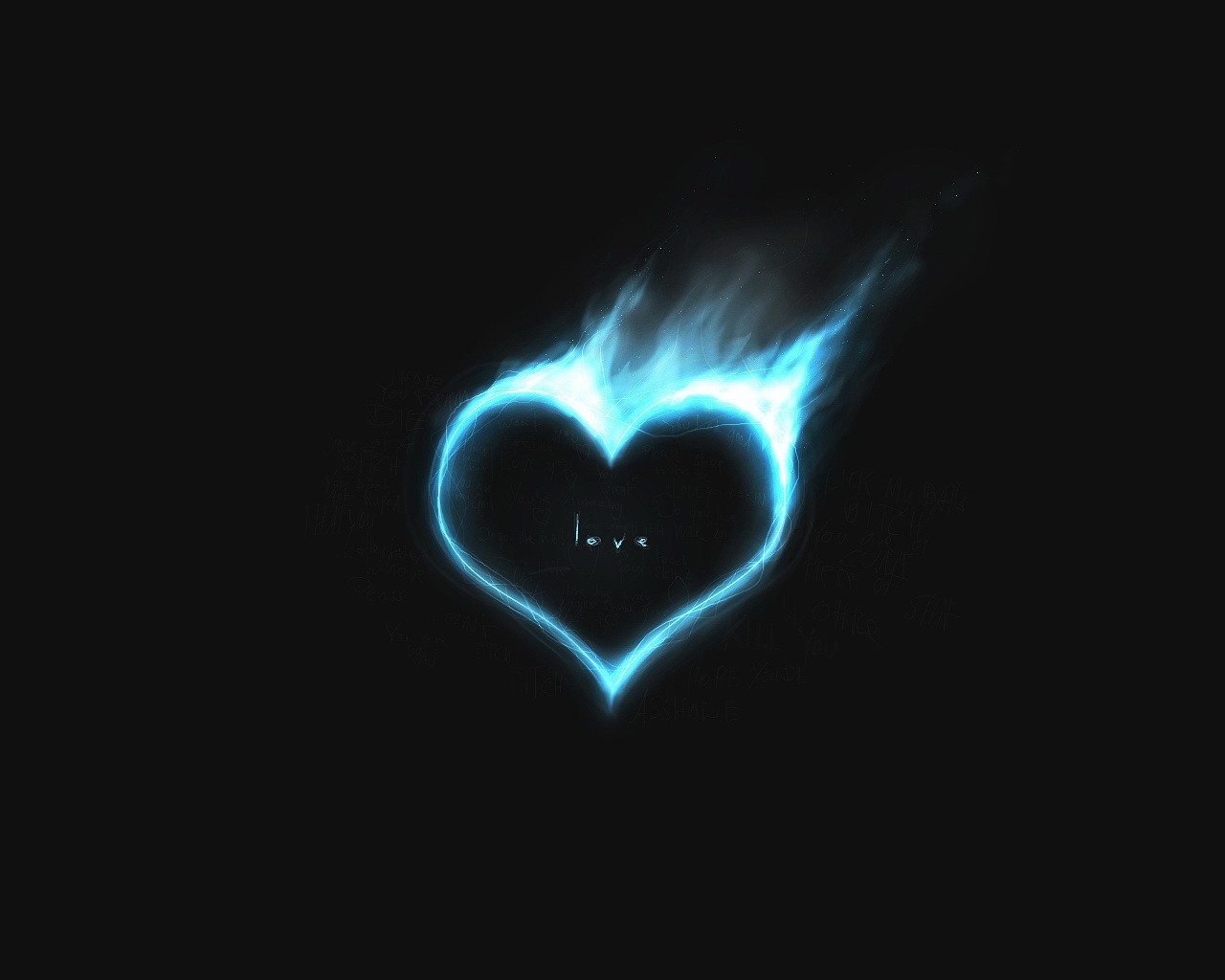 heart fire blue minimalism love