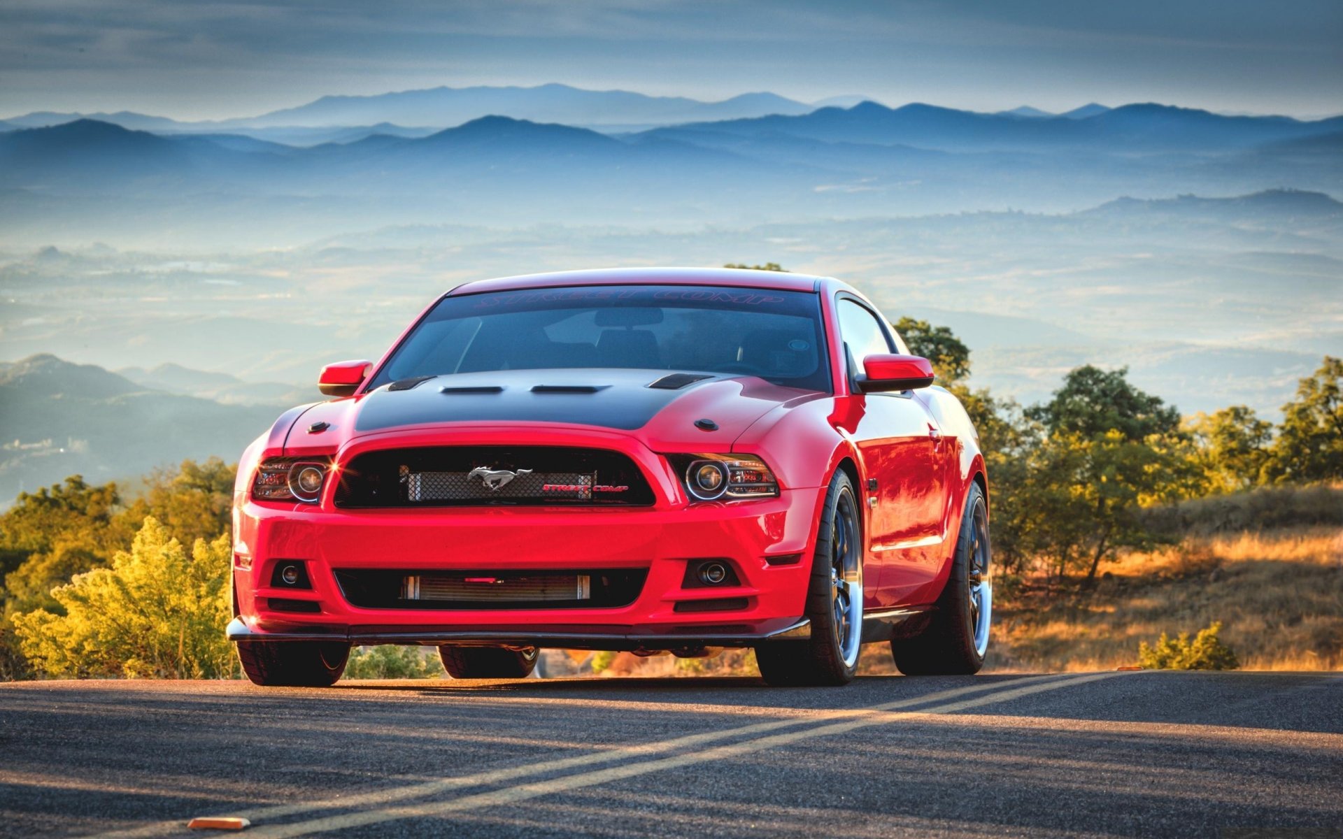 mustang ford rosso strada tuning rosso muscle car oil car