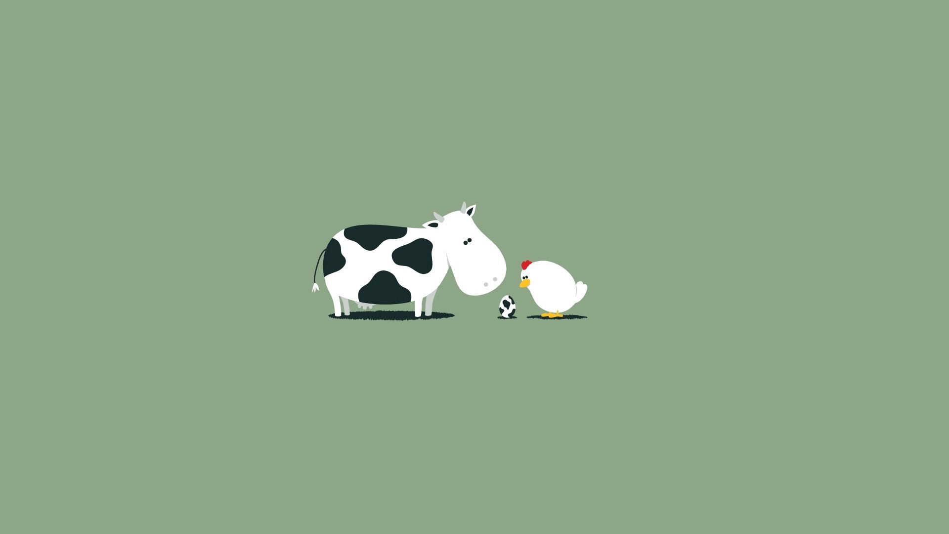minimalismus kuh ei huhn