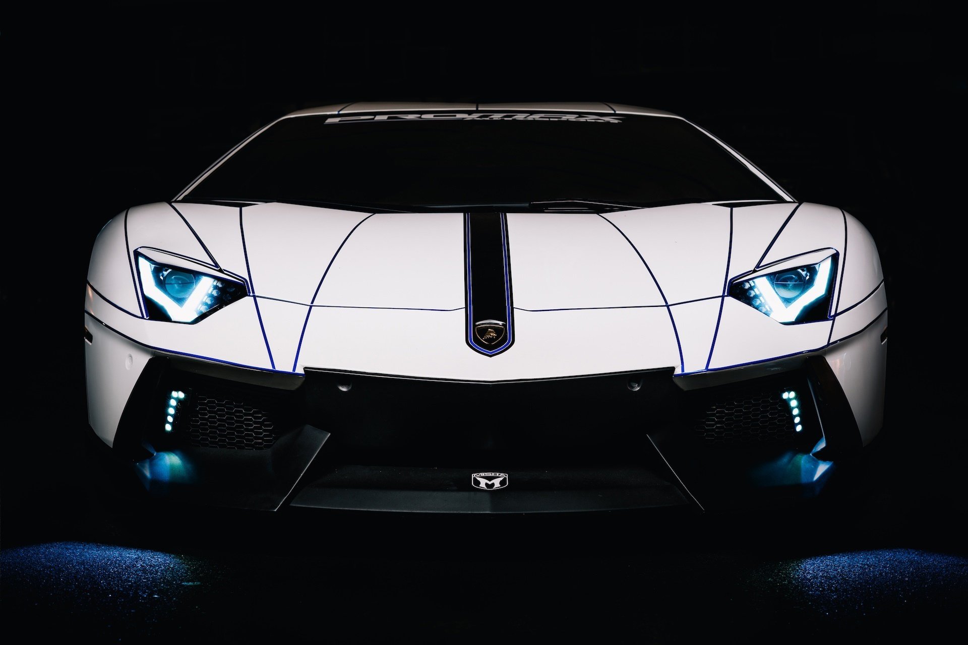 lamborghini aventador lp700-4 2014 tron tuning car white auto