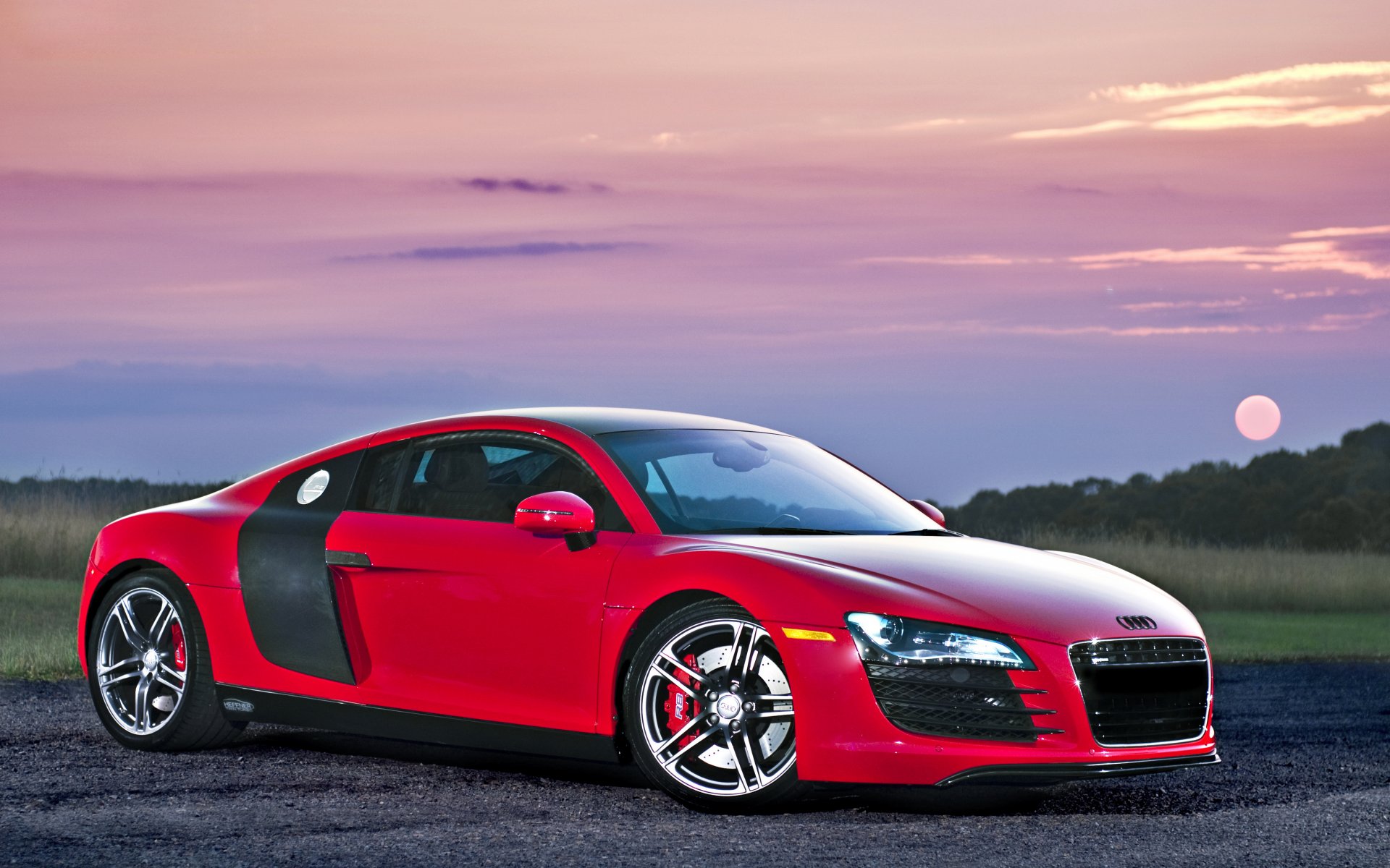 audi r8 supercar rosso