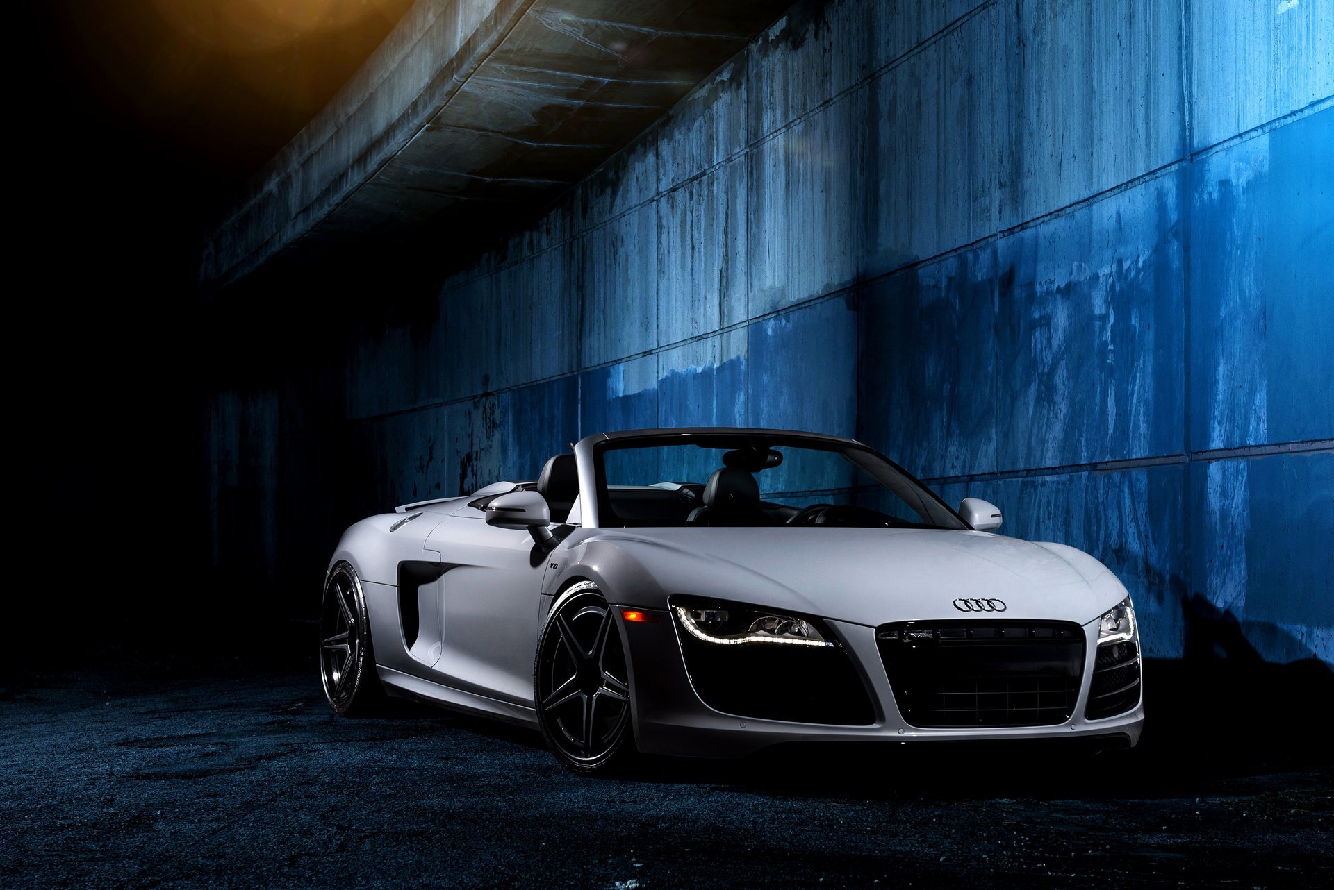 audi r8 v10 bianco anteriore audi parete