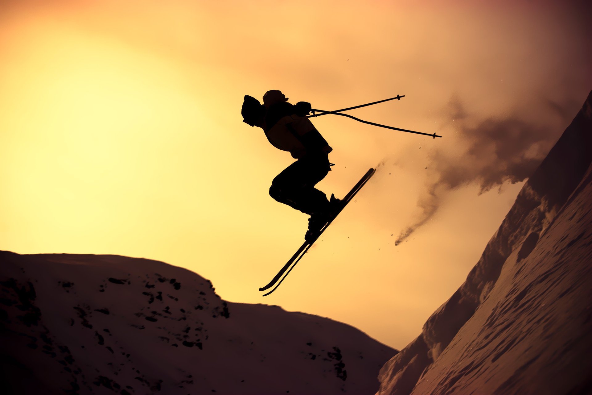 pente hiver sport montagne photo extrême ski coucher de soleil fond d écran rayons extrême fond gars soleil