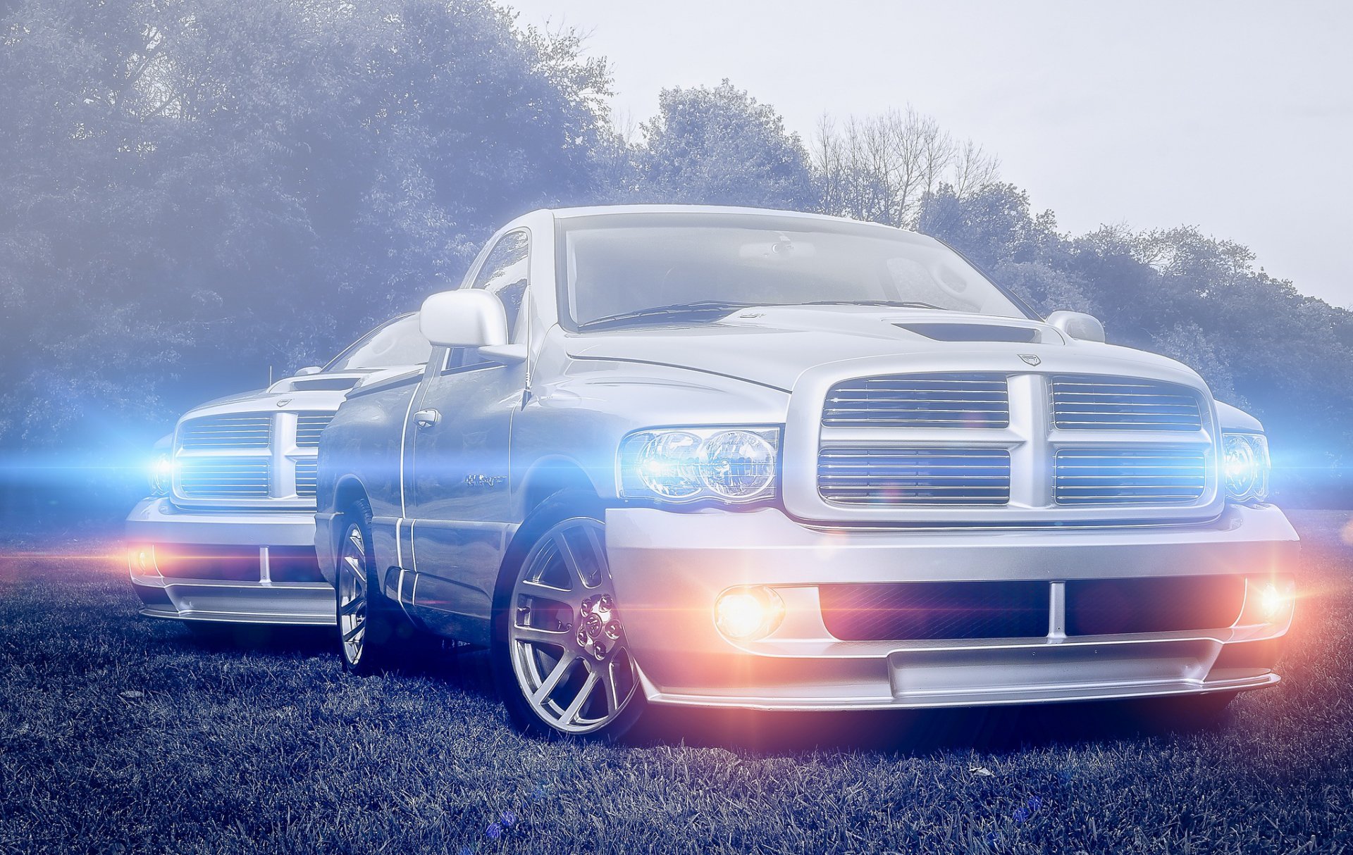dodge ram silver front pickup dodge silver pickup glare