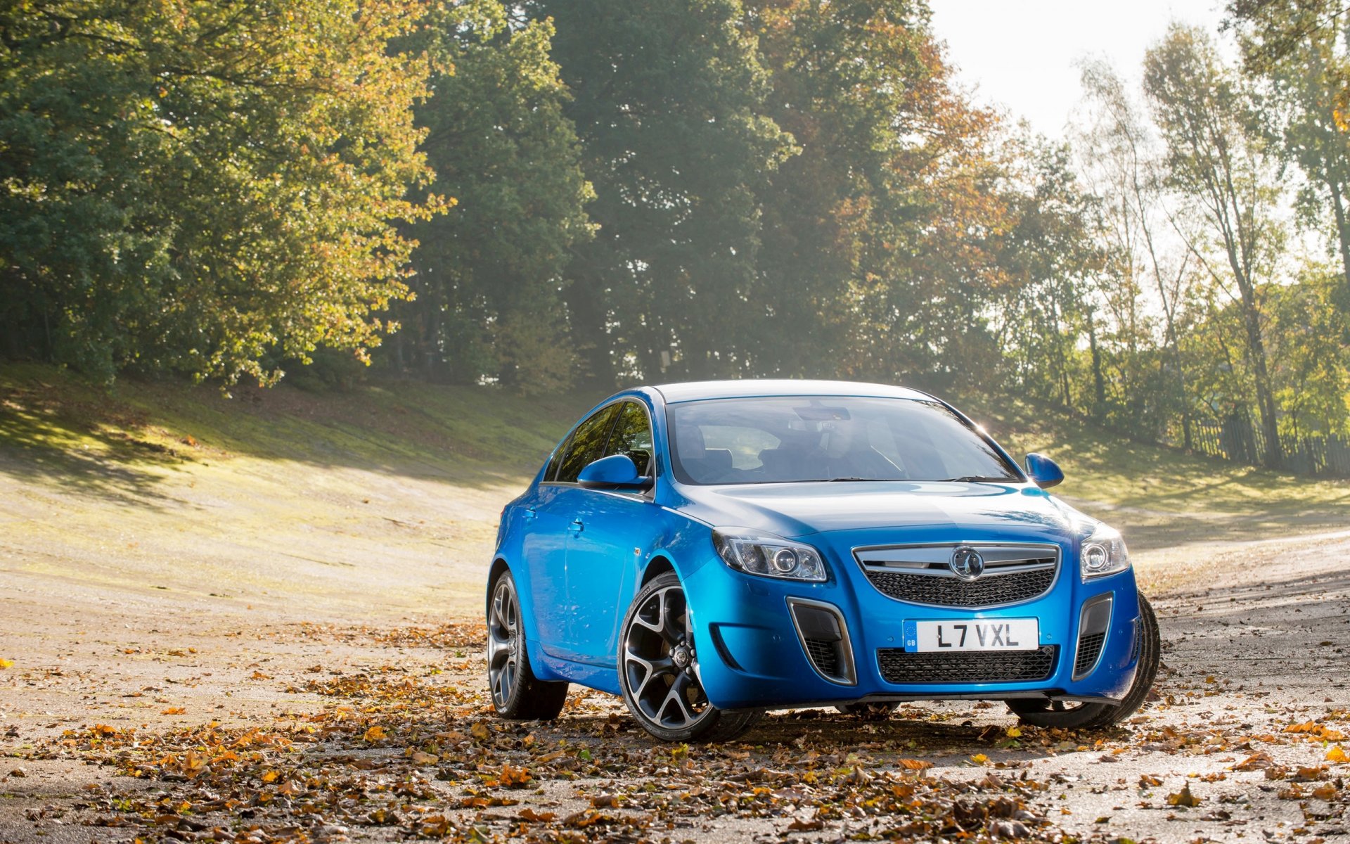 vauxhall signes bleu voiture berline avant capot