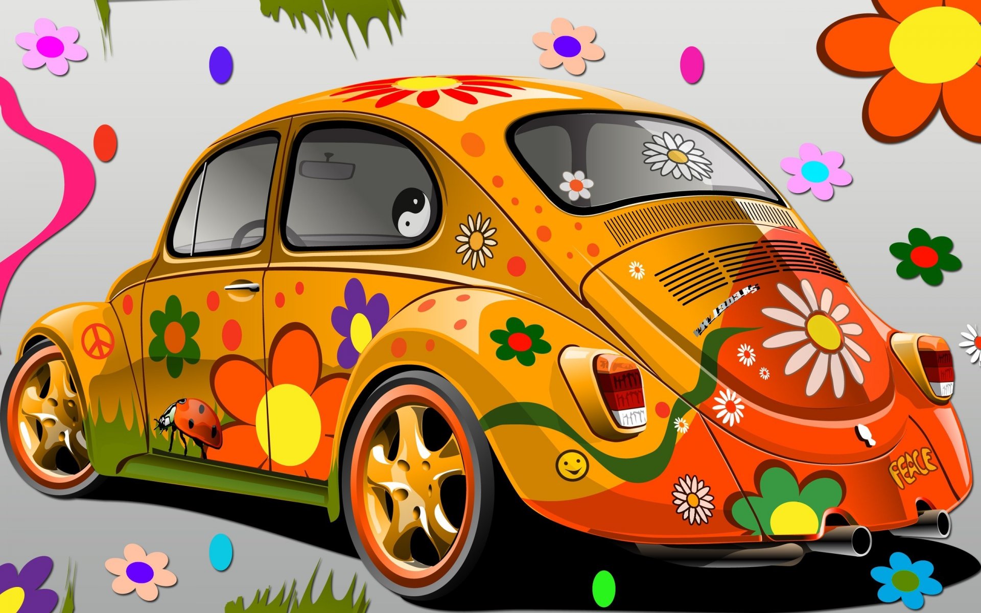 супер жук vw 1303 цветы мир гламур