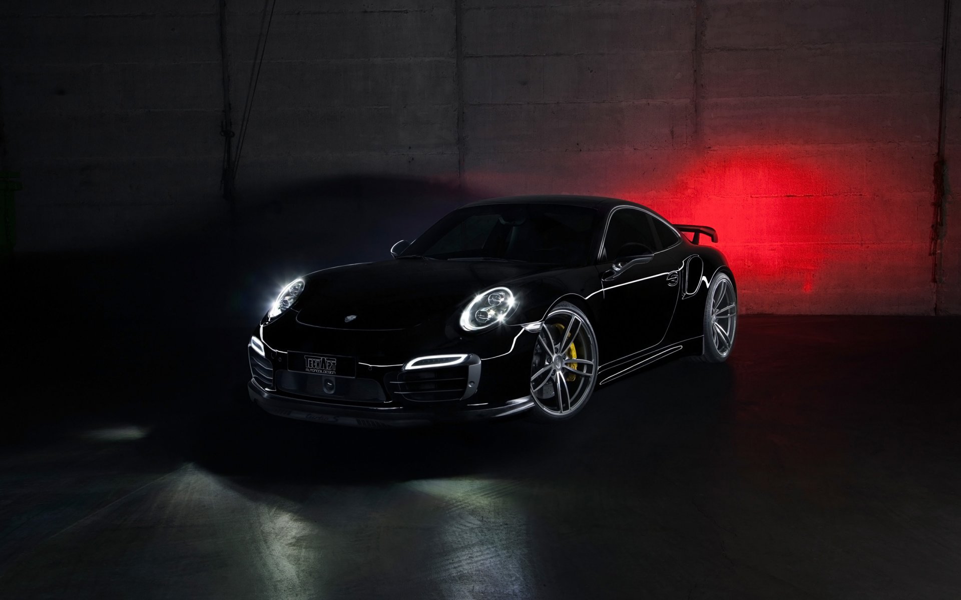 porsche 911 turbo techart tuning noir automobile papier peint