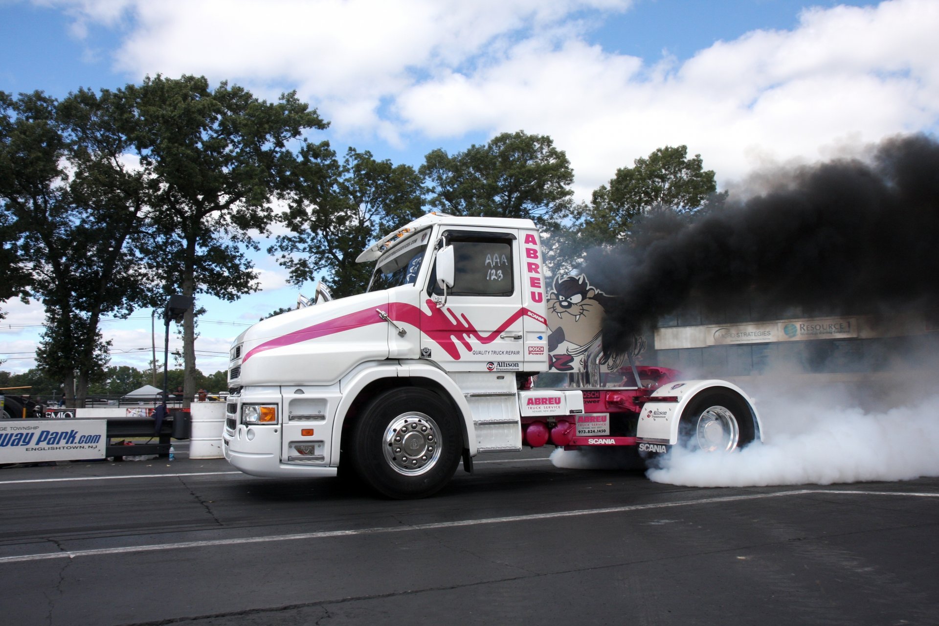 pista carreras silla de montar tractor scania inicio rápido y furioso humo