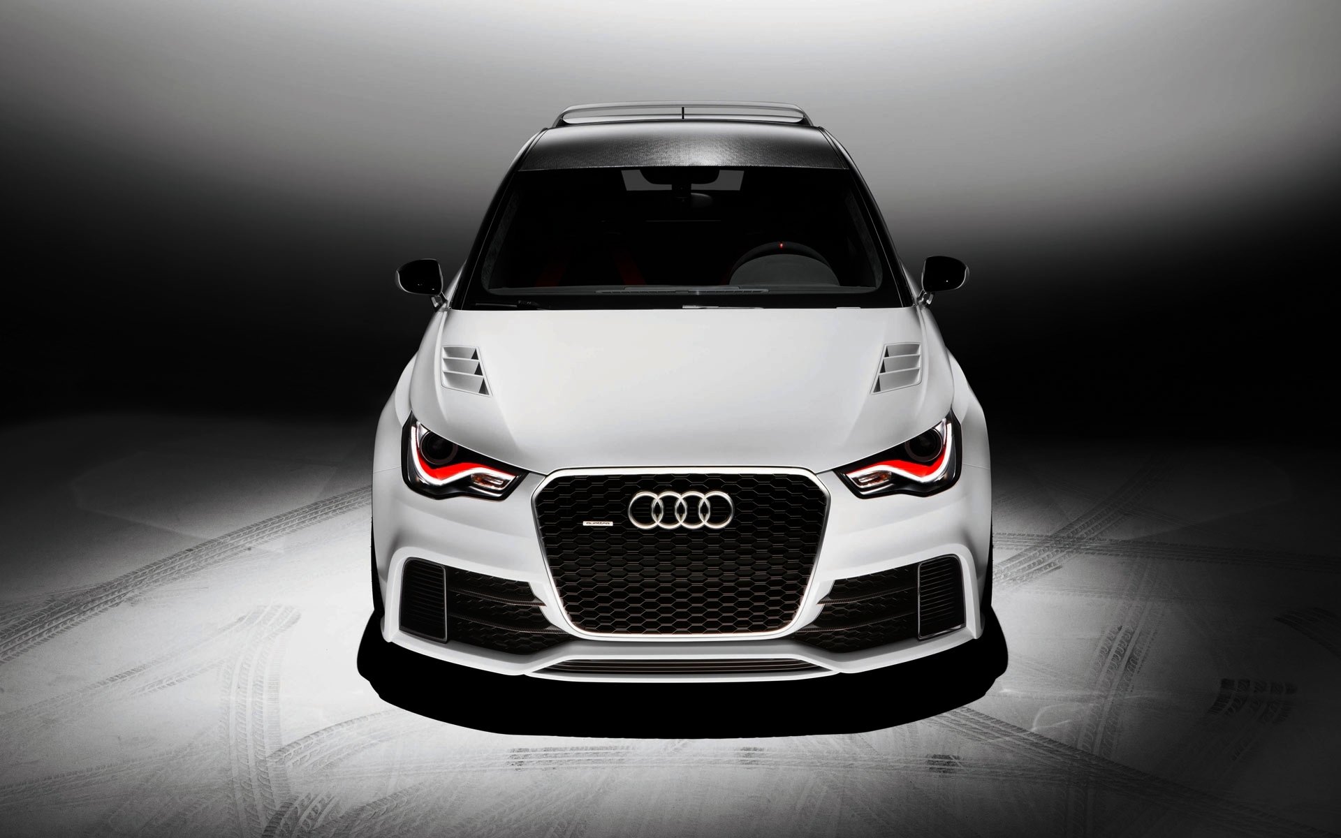 audi a1 quattro auto weiß front audi motorhaube tuning