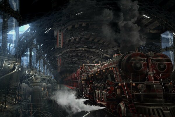 Locomotiva a vapore nera del genere fantasy